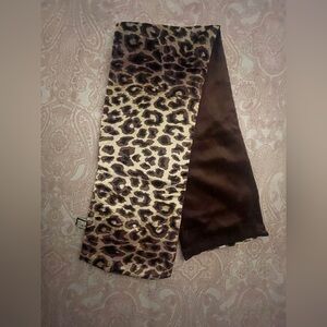 Dolce & Gabbana Leopard Print Silk Scarf in Brown and Cream